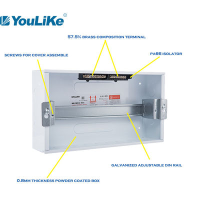 décoloration de la boîte de distribution de bâti de mur de 400V 55A anti MCB
